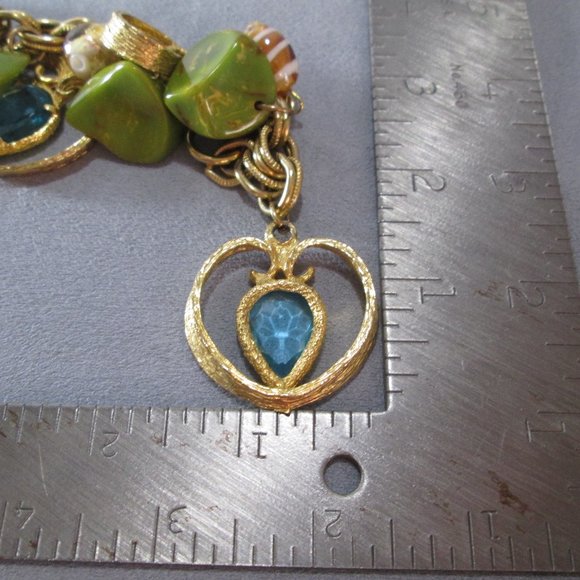 Gold and Green Charm Bracelet - Picture 8 of 8
